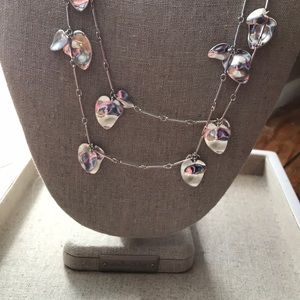 Stella & Dot Gwyneth Station Necklace N470GS Plaqué Argent